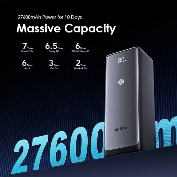 Oraimo Power Bank, PowerJet 130 27600mAh 130W 2