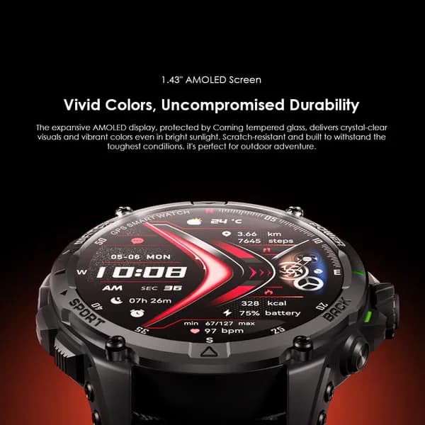 Watch GT 1.43" AMOLED 3ATM GPS Smart Watch with 2 Replaceable Straps 2
