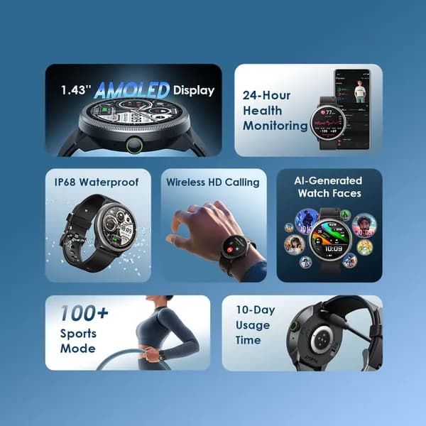 Watch 5R 1.43'' Amoled IP68 Smart Watch 4