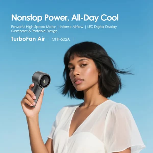 Oraimo TurboFan Air Handheld Fan Intense Airflow 2