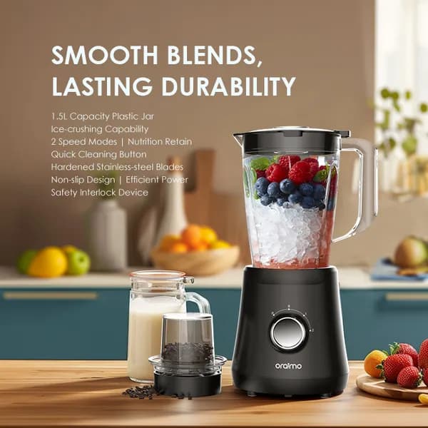 Oraimo SmartBlender Sleek 1.5L 2 Speeds Blender 2