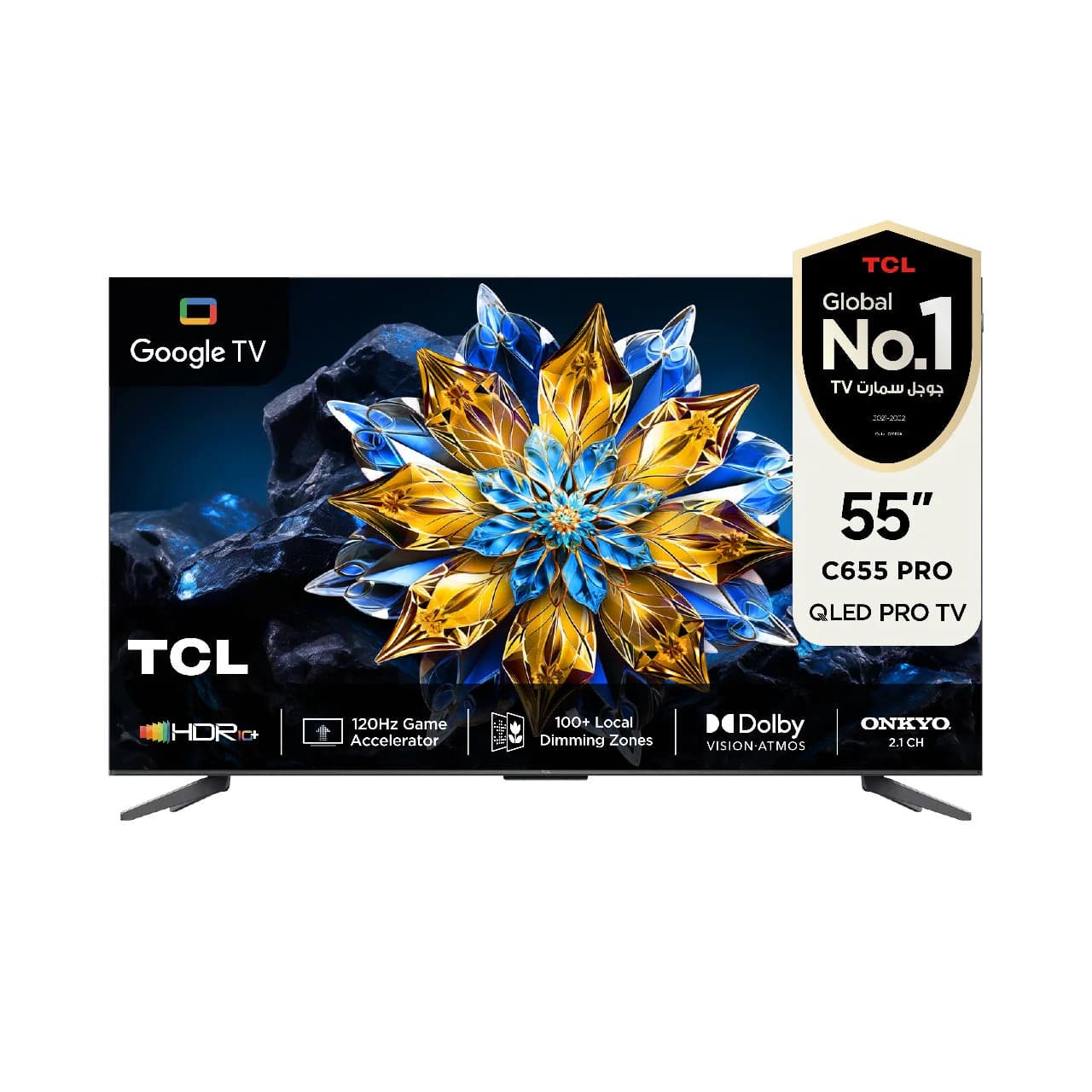 TCL 55-inch QLED PRO 4K Ultra HD Smart Google TV, 55C655 1