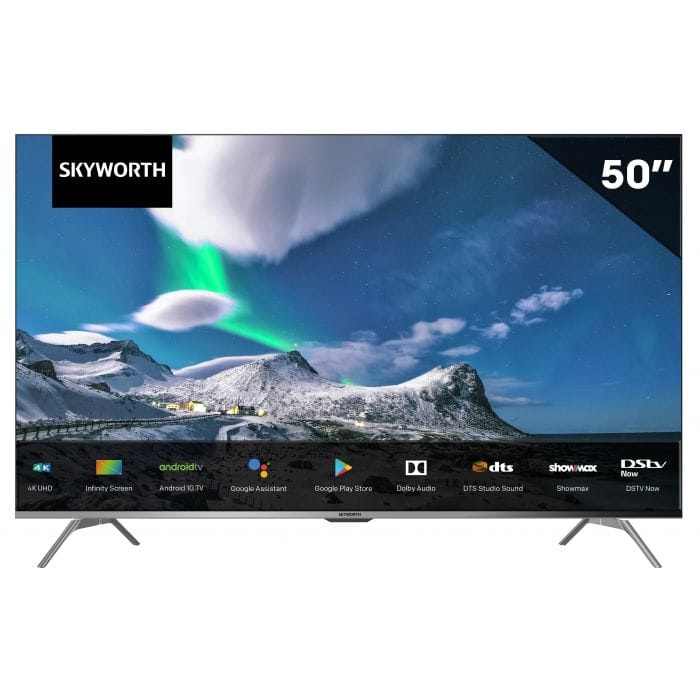 Skyworth 50-inch 4K UHD Android Smart TV, 50G3EN; HDR, Dolby Atmos, Google TV, Chromecast, Bluetooth