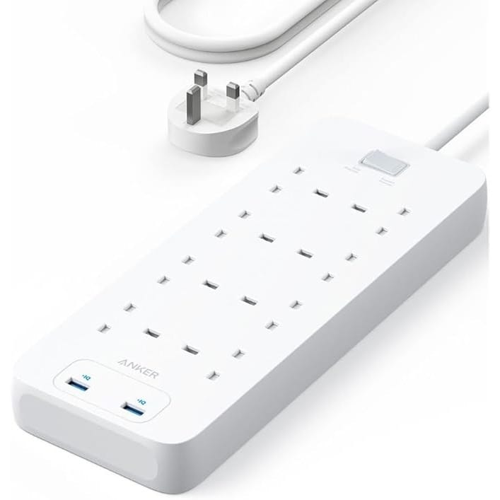 Anker 342 Power Strip with 8 AC Outlets & 2 USB Ports (12W Extension)