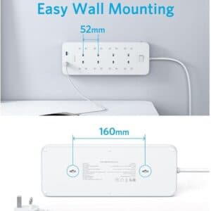 Anker 342 Power Strip with 8 AC Outlets & 2 USB Ports (12W Extension) 4