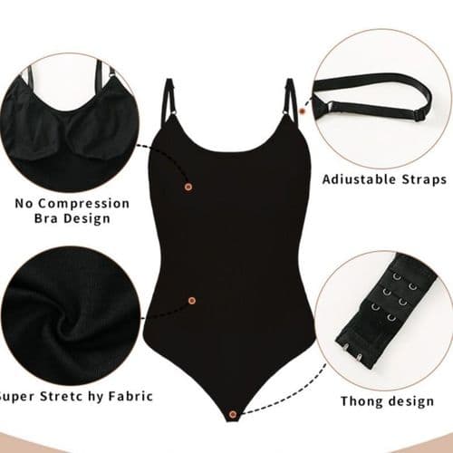 Seamless Shapewear Bodysuit Women's Tummy Control Body Shapers BLACK 3