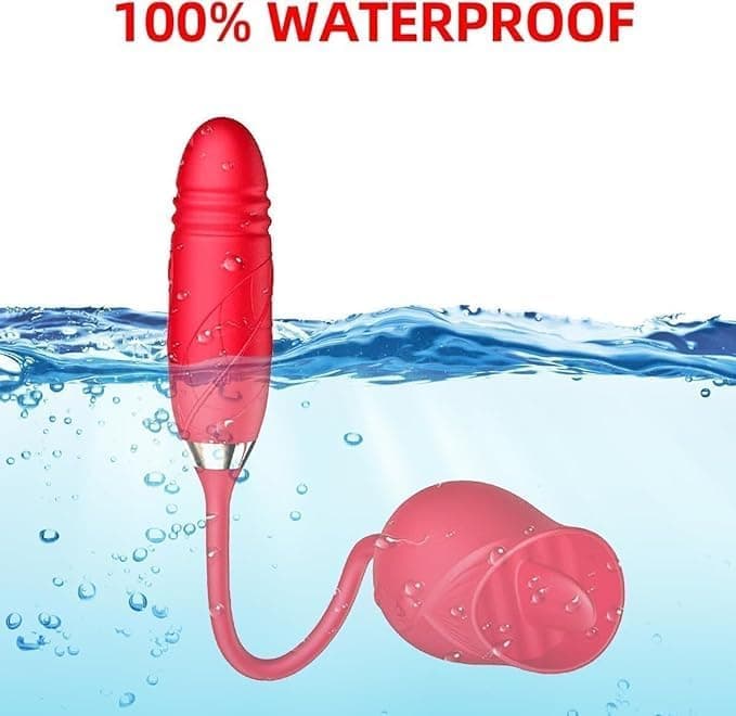Rose 2-in-1 Clitoral Tongue with Dildo Vibrator 3
