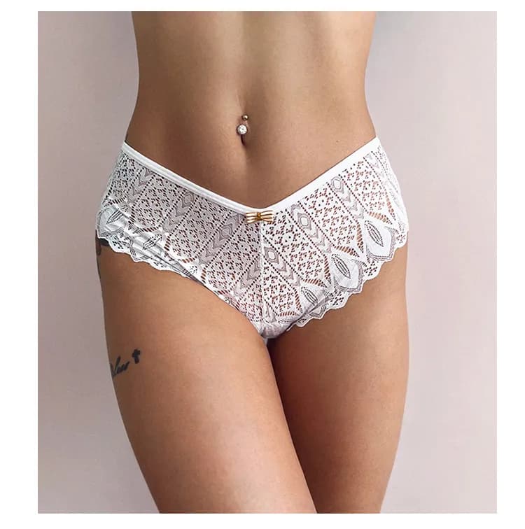 Low-Waist Briefs Hollow Out G String- 2Pcs 4